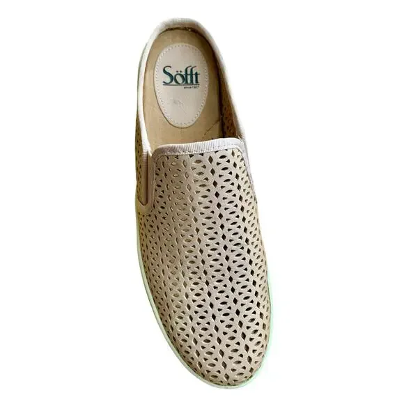 SOFFT Women’s Slip-On Leather Sneaker Padded Slides Somers II Taupe/Blush SIZE 9 - Picture 7 of 14